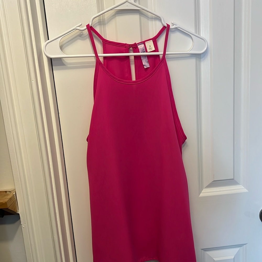 NWOT Hot Pink High Neck Tank Top